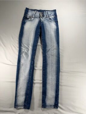 Tush Push Bedazzled Stonewash Blue Jeans Size 5 #919